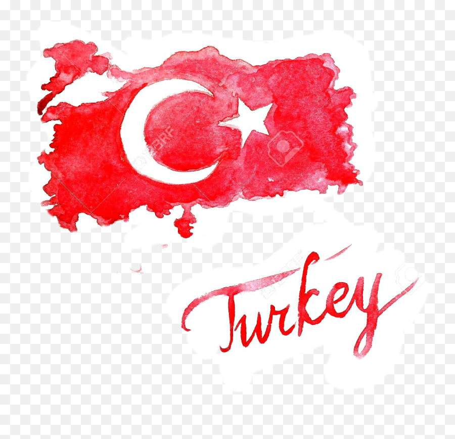 Ftestickers Turkey Turkish Flag - Türk Bayra Suluboya Emoji,Turkey Flag Emoji