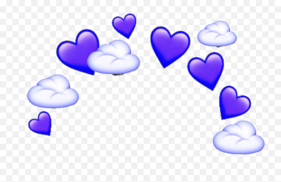 Purple Emoji Crown Heart Cloud Ftestickers Freetoedit - Transparent Heart Emojis Png,Cloud Emoji Png