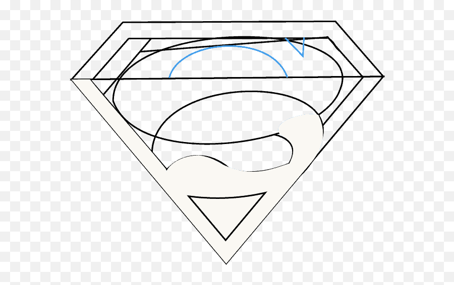 How To Draw Superman Logo Easy Step - Bystep Drawing Guides Step By Step Superman Sign Drawing Emoji,Superman Symbol Emoji