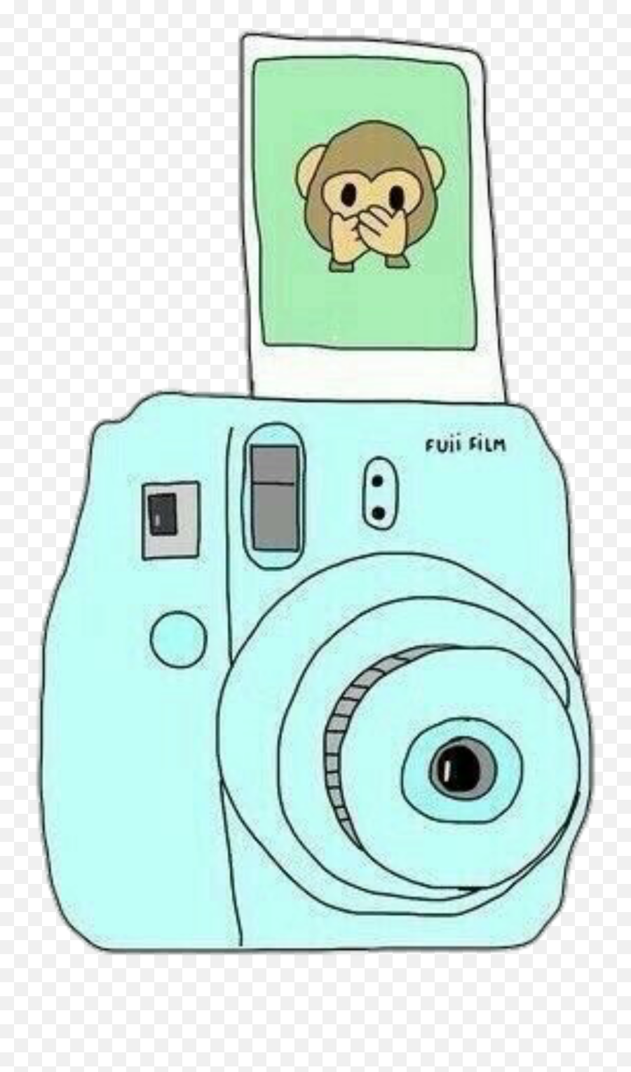 Polaroid Blue Monkey Sticker Emoji,Camera Monkey Emoji