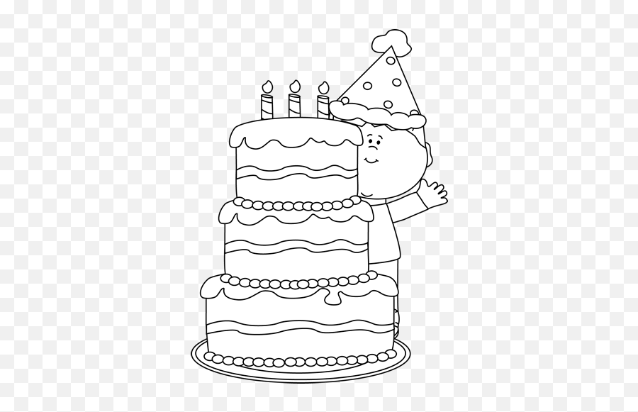 Cake Black And White Black And White Boy With Birthday Cake - Behind Clipart Black And White Emoji,Emoji Birthday Cakes
