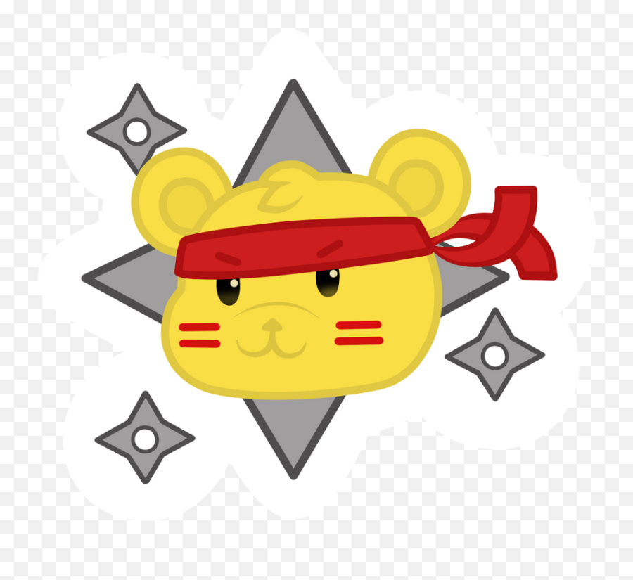 Sticker Ninja Bear - Cartoon Emoji,Bear Emoticon