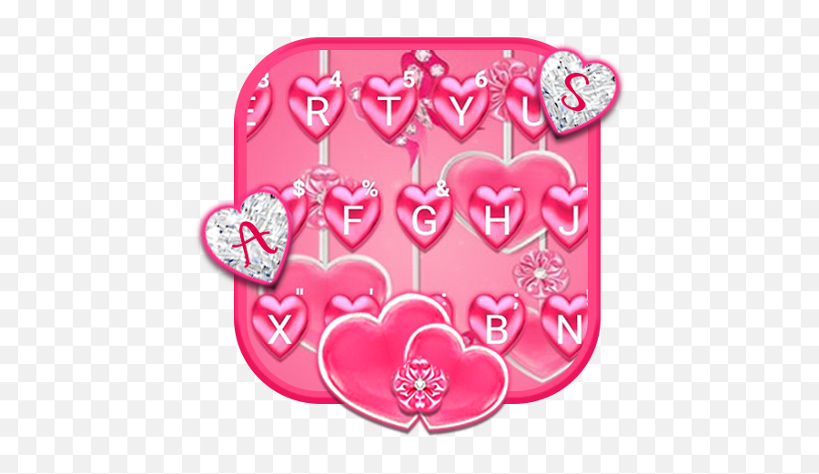 Pink Hearts Keyboard Theme - Heart Emoji,Pink Heart Emoji Copy And Paste