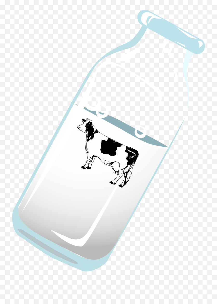 Bottle Of Milk With Cow Vector Clipart - Milk Carton Cow On Carton Png Emoji,Milk Carton Emoji