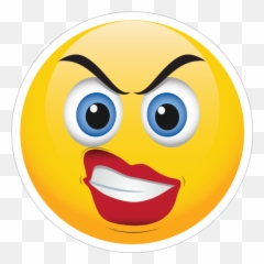 Cute Furious Female Emoji Sticker - Mad Female Emoji,Cute Emoji