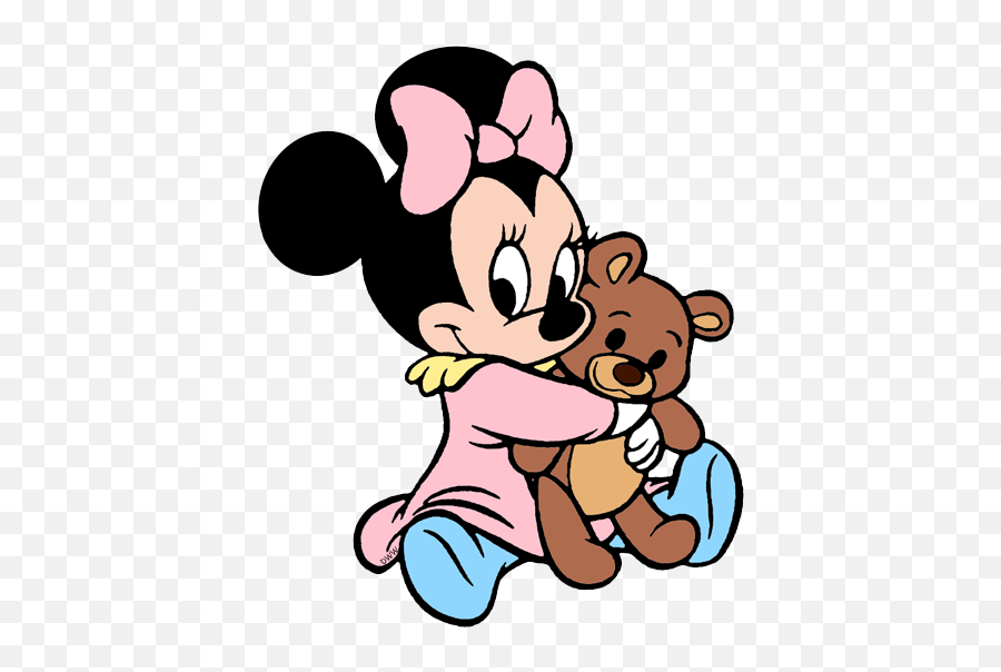 September Clipart Love Baby September - Baby Minnie Mouse With Teddy Bear Emoji,Cuddling Emoji