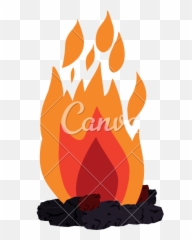 Bonfire Clipart Black And White Background - Campfire Hand Drawn Emoji