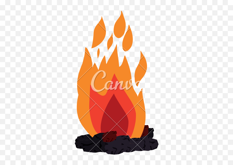 Bonfire Clipart Black And White White Background - Campfire Hand Drawn Emoji,Campfire Emoji