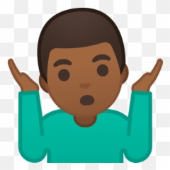 Emoji Clipart Boy Picture - Black Shrugs