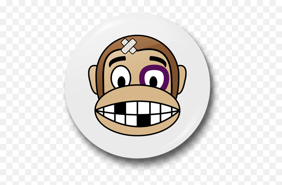Monkey Beaten Up Badge - Just Stickers Cartoon Bandage On Head Emoji,Injured Emoji