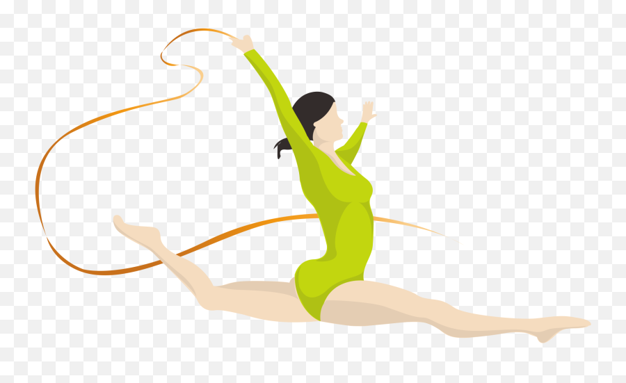 Gymnast Vector Rhythmic Gymnastics Transparent Png Clipart - Gymnast Drawing Png Emoji,Gymnastics Emoji