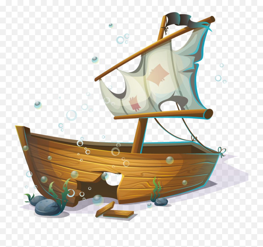 Cartoon Pirate Transparent Png - Sunken Pirate Ship Cartoon Emoji,Pirate Ship Emoji