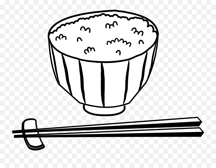 Transparent Bowl Of Rice Clipart - Rice Clipart Black And White Emoji,Rice Bowl Emoji