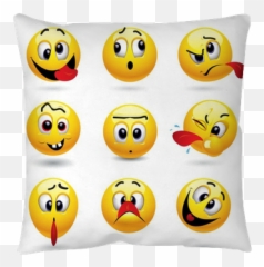 Funny Face Throw Pillow Pixers - Smiley Emoji,Funny Face Emoticon