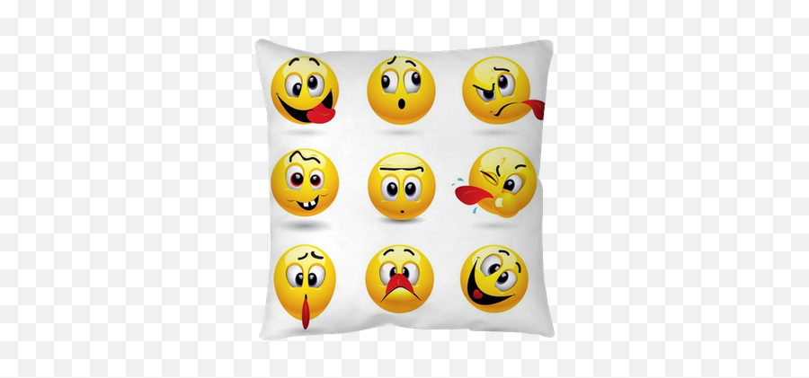 Funny Face Throw Pillow Pixers - Smiley Emoji,Funny Face Emoticon