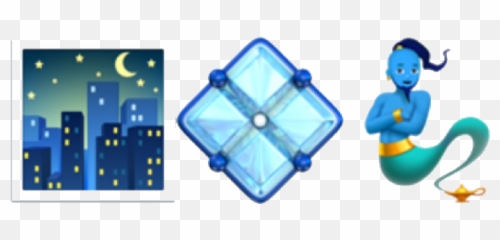 Blue Genie City Tumblr Emoji Aesthetic Freetoedit - Illustration,Genie Emoji