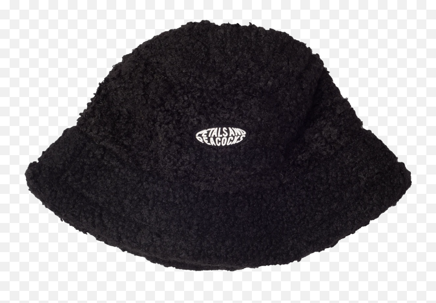 Sherpa Bucket Hat In Black - Beanie Emoji,White Emoji Bucket Hat
