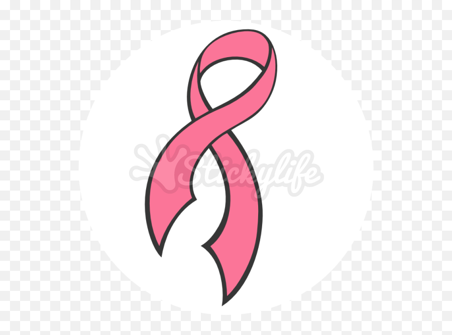 Breast Cancer Ribbon Temporary Tattoo - Circle Clipart Cancer Ribbon Emoji,Emoji Cancer Ribbon