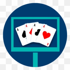 A Monitor Displays Four Playing Cards All Aces - Emoji