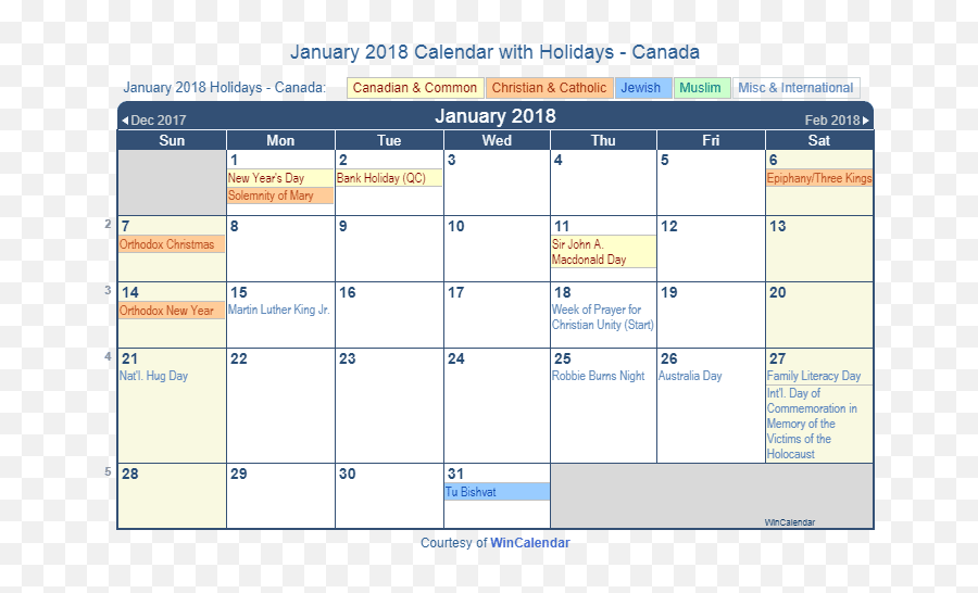 January 2018 Calendar With Holidays - Canada November 2015 Calendar With Holidays Emoji,Ethiopian Flag Emoji