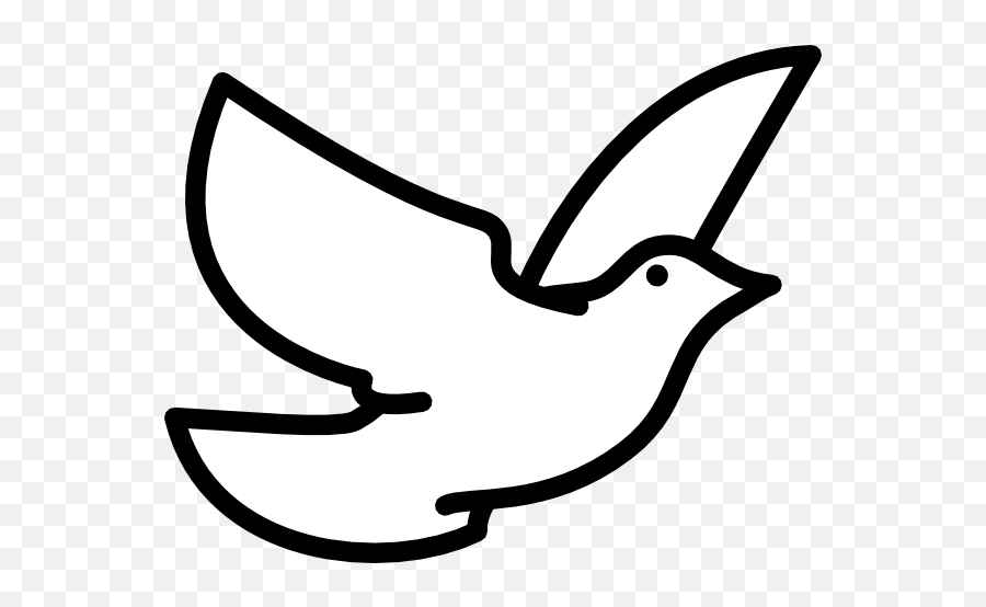 Dove Outline Clip Art - Flying Bird Easy Drawing Emoji,Dove Emoji