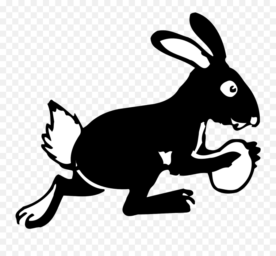 Bunny Egg Running Tail Ears - Transparent Rabbit Running Png Emoji,Bunny Ears Emoji