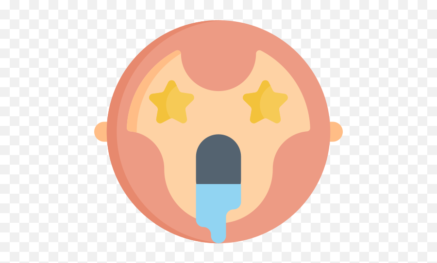 Drool - Circle Emoji,Peach Emoji Vector