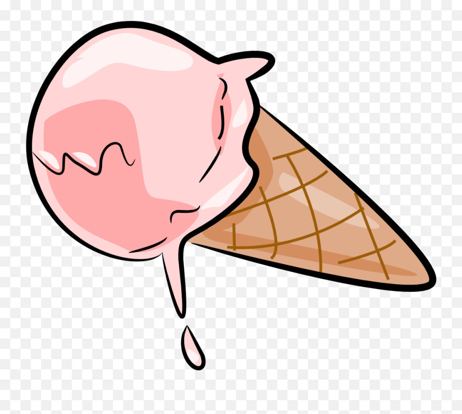 Melting Ice Cream Cone Clipart Black - Melting Ice Cream Clipart Emoji,Icicle Emoji