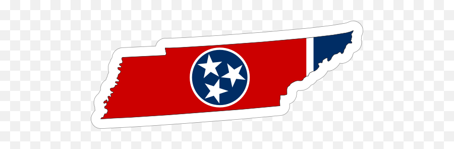 Tennessee Flag State Sticker - Tennessee Shape Flag Emoji,Tennessee Flag Emoji