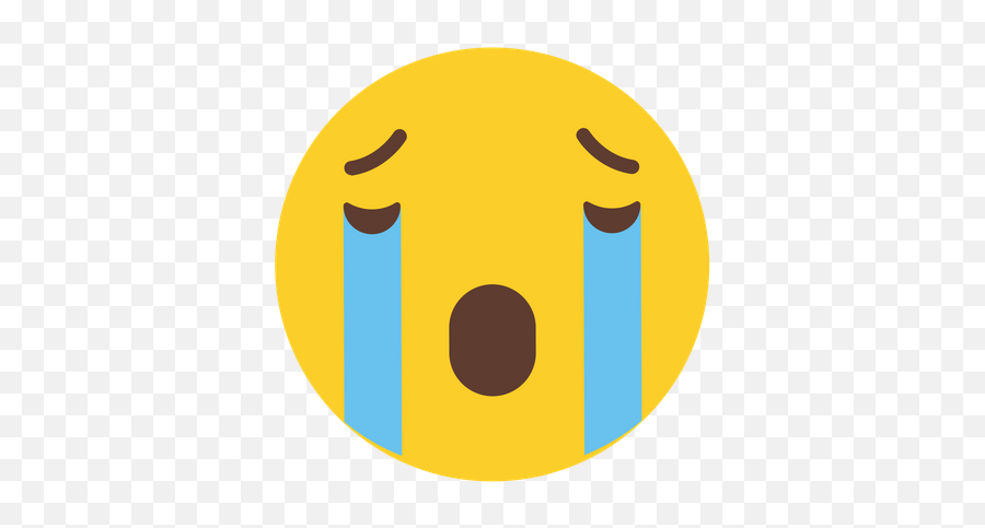 Crying Emoji Icon Of Flat Style - Illustration,Loudly Crying Face Emoji