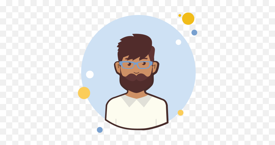 Man With Beard In Blue Glasses Icon - Avatar Long Hair Young Lady In Glasses Icon Emoji,Beard Emoji