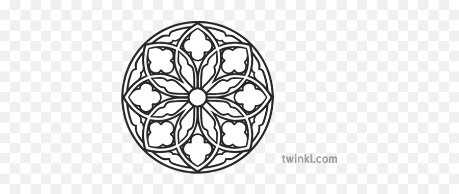 Circular Stained Glass Window Emoji Twinkl Newsroom Ks2 - Stained Glass Window Images Black And White,Window Emoji