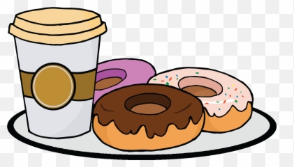 Clear Background Coffee And Donuts Clipart - Clip Art Coffee And Donuts Emoji,Doughnut Emoji