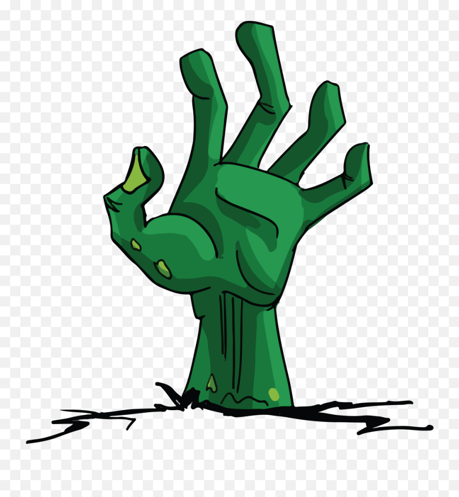 Transparent Background Zombie Hand Clipart - Cartoon Zombie Hand Png Emoji,Zombie Emoji Png