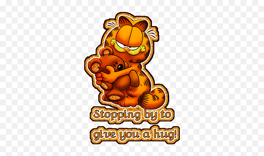 Garfield Hug Glitter Graphics Hug Garfield - Garfield Hug Gif Emoji,Cringy Emoji