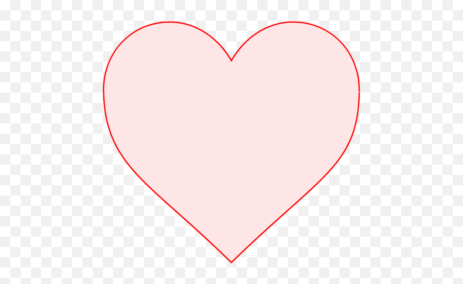 Pink Heart With Red Border Vector Image - Light Pink Heart Cartoon Emoji,Double Hearts Emoji