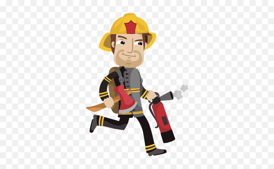 Firefighter Cartoon - Fireman Cartoon Png Emoji,Firefighter Emoji