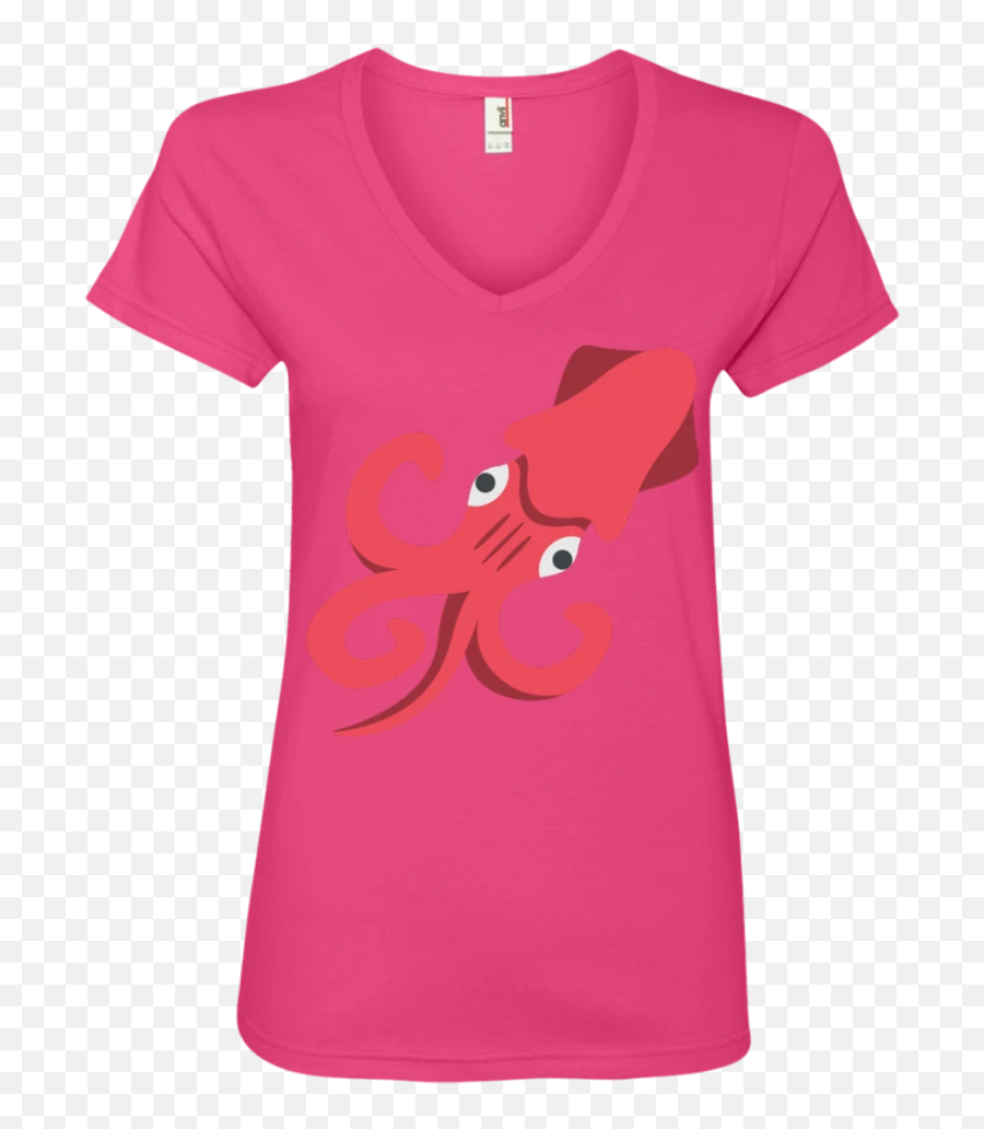 Squid Emoji Ladiesu0027 V - Neck Tshirt U2013 That Merch Store,Ab Emoji