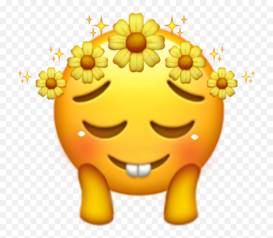 Iphoneemoji Flowers Sticker - Happy,Clever Emoji