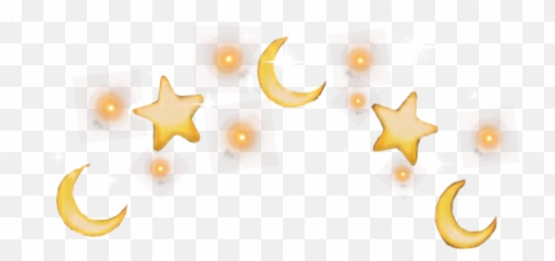 Moon Yellow Star Stars Emoji Kawaii Cute Crown Shine - Aesthetic Png,Emoji Star
