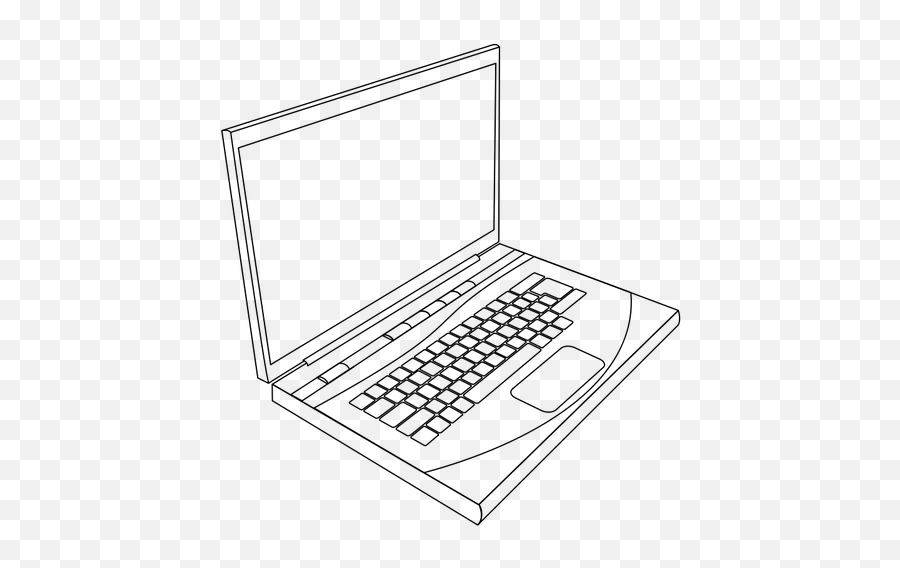 Line Art Vector Clip Art Of Laptop - Laptop Line Art Emoji,Emoji Mac Keyboard