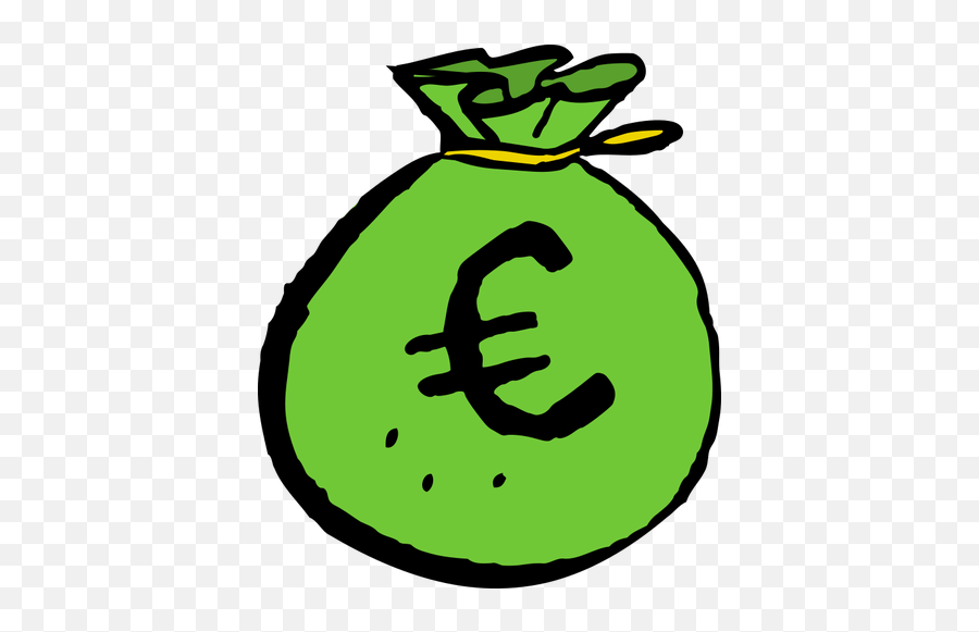 Green Eur Money Bag - Money Bag Clipart Emoji,Emoji School Bags