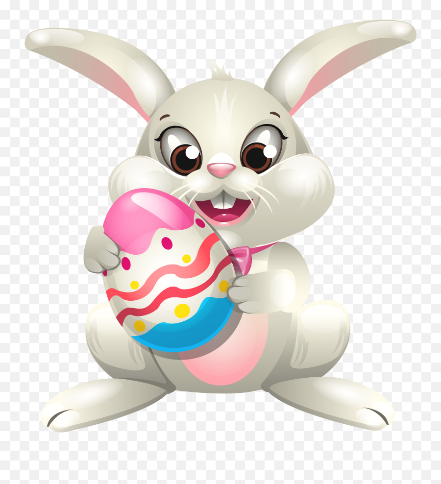 Easter Bunny Whit Egg Png - Transparent Easter Bunny Png Emoji,Bunny Emoji Transparent