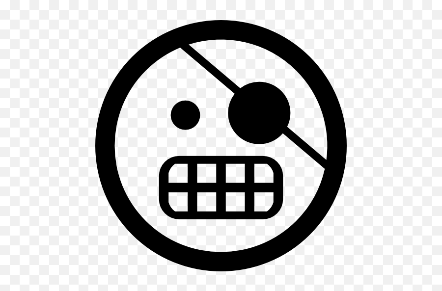 Pirate Emoticon Face With One Covered Eye In Square Outline - Pirata Con Un Ojo Tapado Emoji,Eye Emoticon