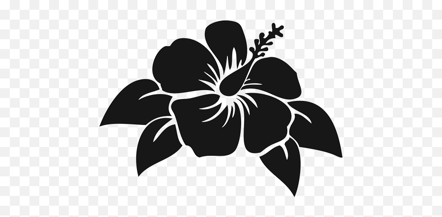 Hibiscus Clipart Island Flower Hibiscus Island Flower - Hibiscus Flower Clipart Black And White Emoji,Hibiscus Emoji
