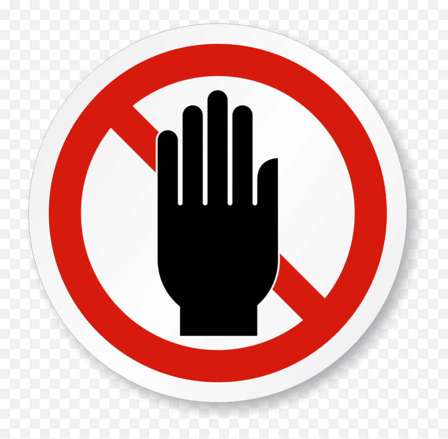 Free Prohibited Sign Transparent - Don T Touch Sign Png Emoji,No Entry Sign Emoji