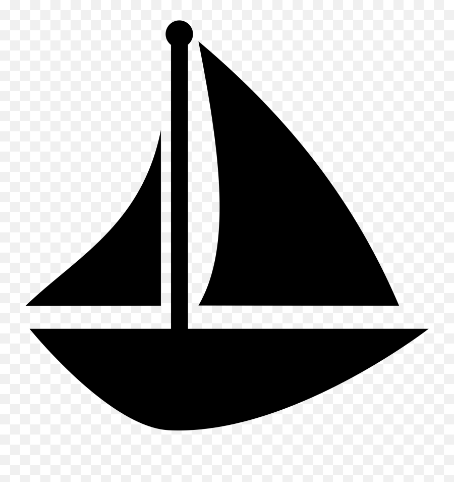 Clipart Sailboat - Nautical Clipart Black And White Emoji,Sailboat Emoji
