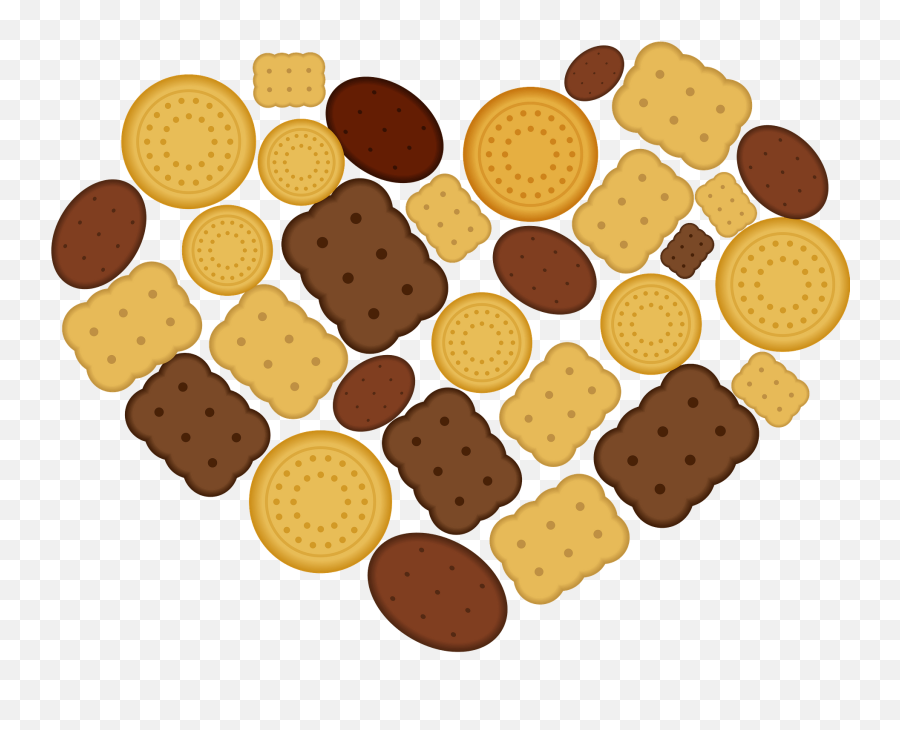 Cookies In A Heart Shape Clipart - Dot Emoji,Cookie Emoji