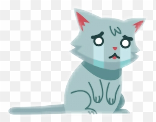 sad kitty cat cute Sticker by lettering amateur - Cute Sad Cartoon Cat Emoji