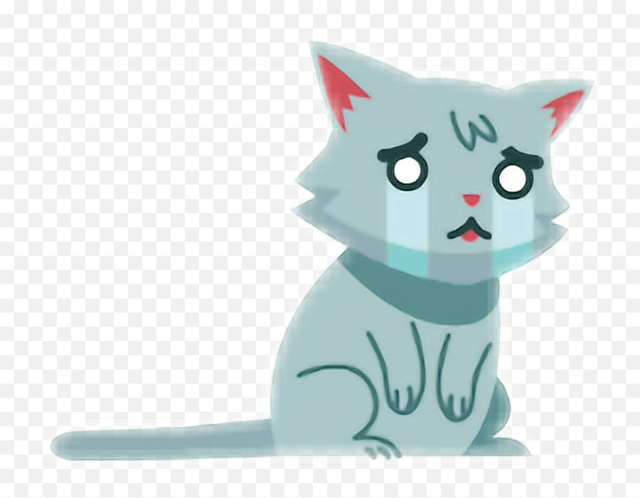 Sad Kitty Cat Cute Sticker By Lettering Amateur - Cute Sad Cartoon Cat Emoji,Crying Cat Emoji
